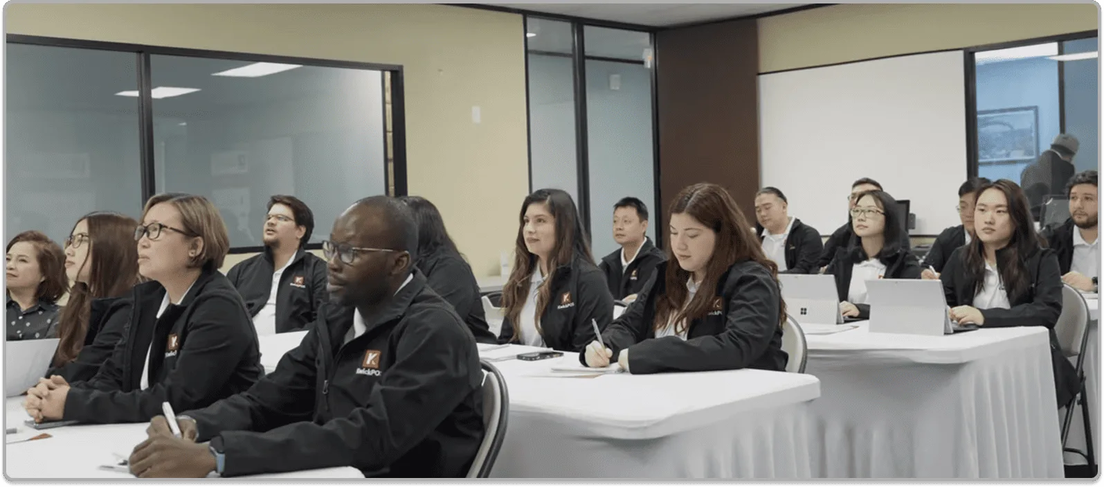 KwickOS team collaborating in a meeting