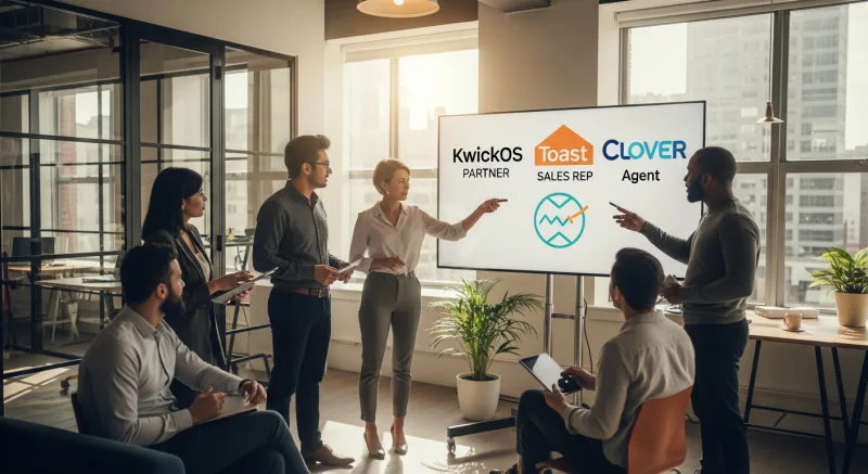 KwickOS Partner vs Toast Sales Rep vs Clover Agent - ISO Agent POS Residual Income: The Complete 2026 Guide to Selling POS Systems — KwickOS