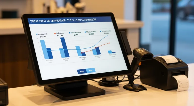 Total Cost of Ownership: The 3-Year Comparison - Best POS Terminal Hardware in 2026: Complete Buyer's Guide — KwickOS