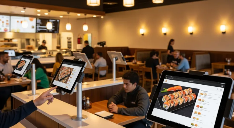 Case Study: Rockin' Rolls Sushi Express &mdash; 49 iPad Self-Ordering Stations - iPad & Tablet Ordering for Restaurants: Tableside, Counter, and...