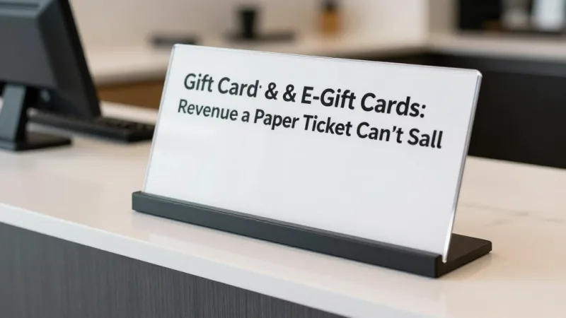 Gift Cards & E-Gift Cards: Revenue a Paper Ticket Can't Sell - Dry Cleaner POS: Ticketing, Pickup Automation & Prepaid Accounts — KwickOS