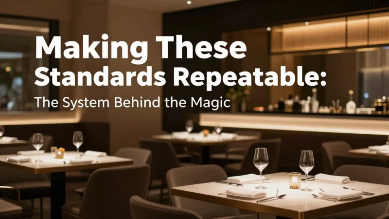 Making These Standards Repeatable: The System Behind the Magic - Fine Dining Service Standards: 47 Details That Separate Good from Extraordinary — KwickOS