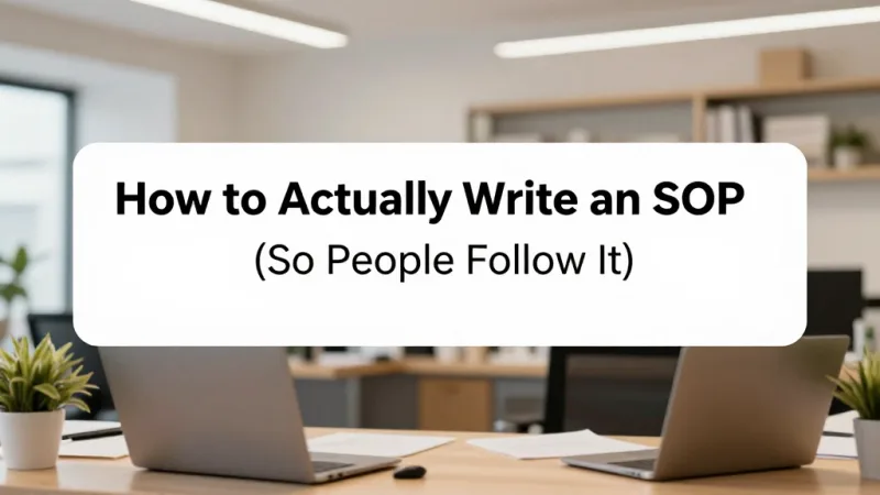 How to Actually Write an SOP (So People Follow It) - Franchise Operations Manual: The 200-Page Document Worth $2M — KwickOS
