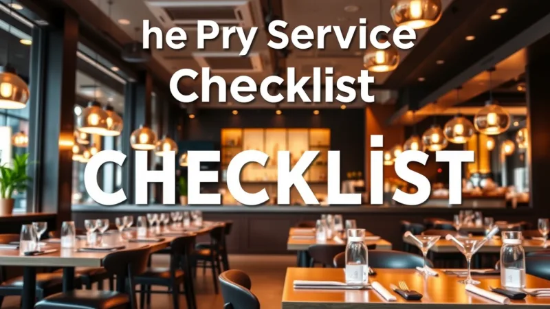 The Pre-Service Checklist - Mother&rsquo;s Day Restaurant Playbook: The Biggest Dining Day of the Year &mdash; KwickOS