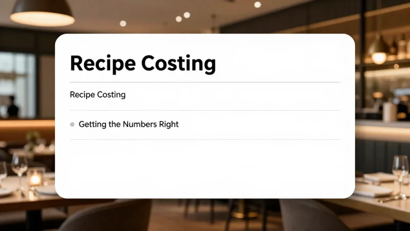 Recipe Costing: Getting the Numbers Right - Restaurant Food Cost Control: How Top Operators Keep Costs Under 30% &mdash; KwickOS