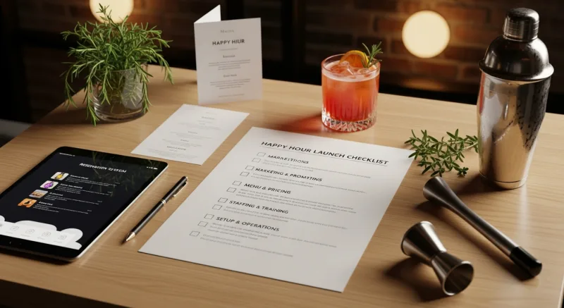 Your Happy Hour Launch Checklist - How to Run a Profitable Happy Hour Without Losing Money — KwickOS