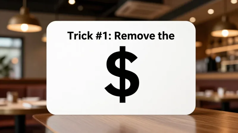 Trick #1: Remove the Dollar Sign - Menu Pricing Psychology: 11 Tricks That Boost Revenue — KwickOS
