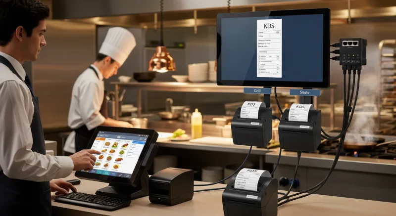 How Restaurant Printer Routing Actually Works - Restaurant Printer Setup: Kitchen, Bar, and Receipt Station Config — KwickOS