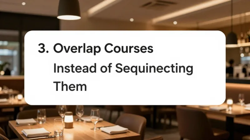 3. Overlap Courses Instead of Sequencing Them - Service Speed: Cut Table Turn Time 20% Without Rushing Guests — KwickOS