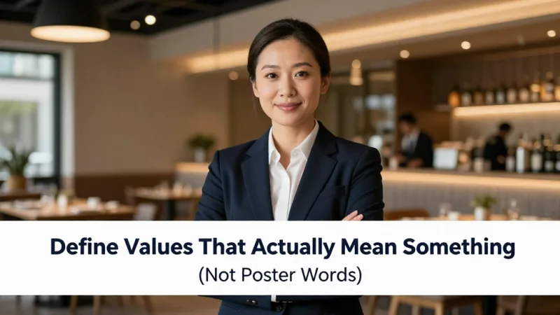 1. Define Values That Actually Mean Something (Not Poster Words) - Restaurant Culture: Build a Team That Doesn't Want to Leave — KwickOS