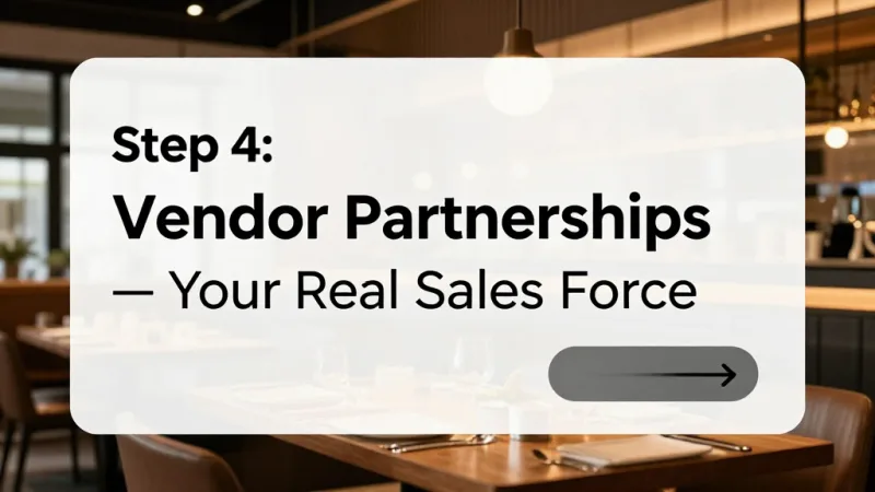 Step 4: Vendor Partnerships — Your Real Sales Force - Wedding Catering: The $72B Market You Can Enter This Season — KwickOS