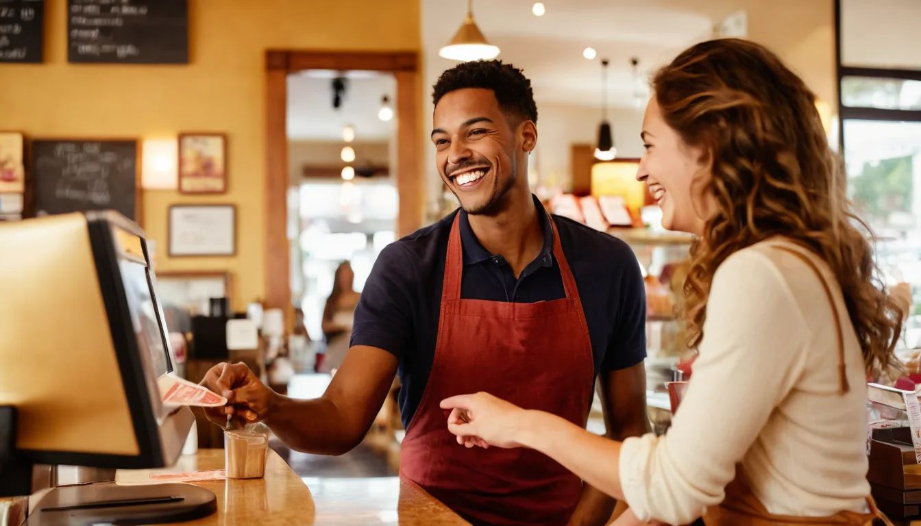 Restaurant mystery shopper discreetly scoring service quality at a dining table