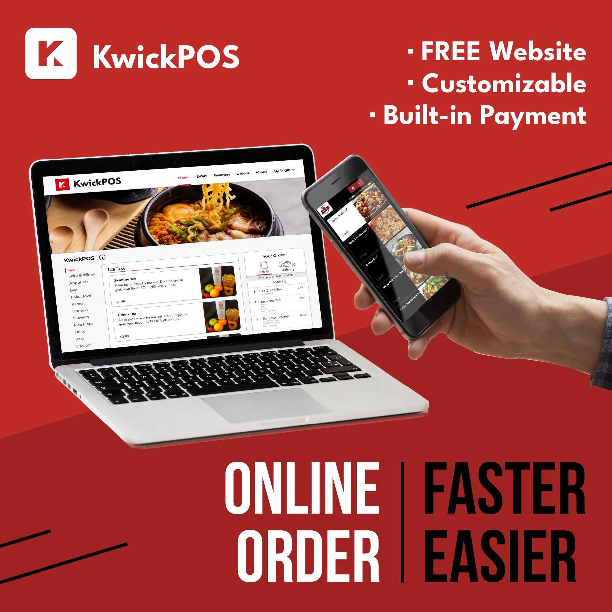 Online ordering system for restaurants