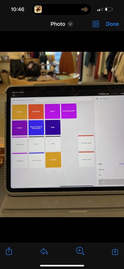 KwickOS POS system installed and running at a real merchant location